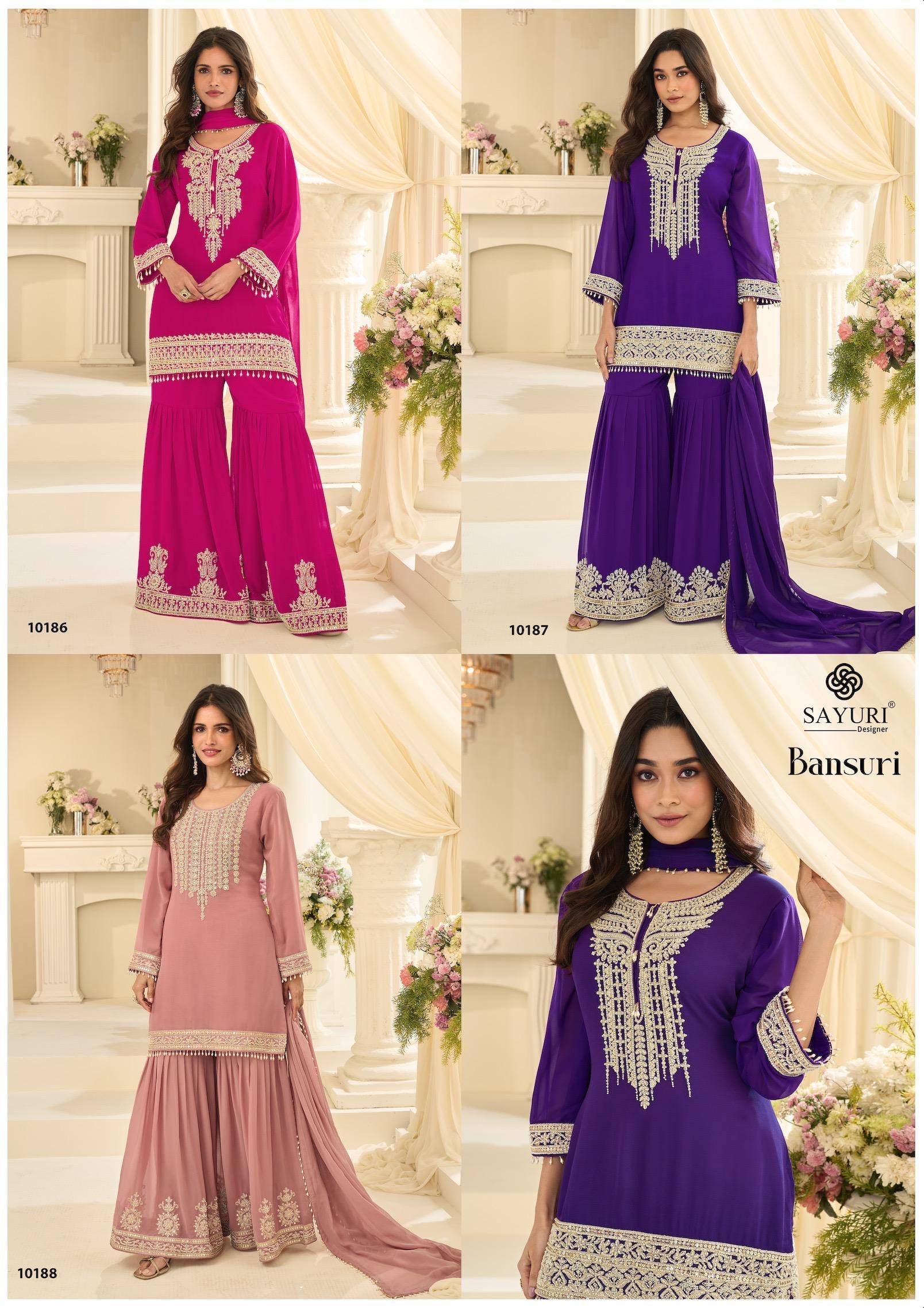 BANSURI By Sayuri Designer Festive Suits Collection Beautiful Stylish Fancy Colorful Party Wear & Occasional Wear Real Georgette Dresses At Wholesale Price